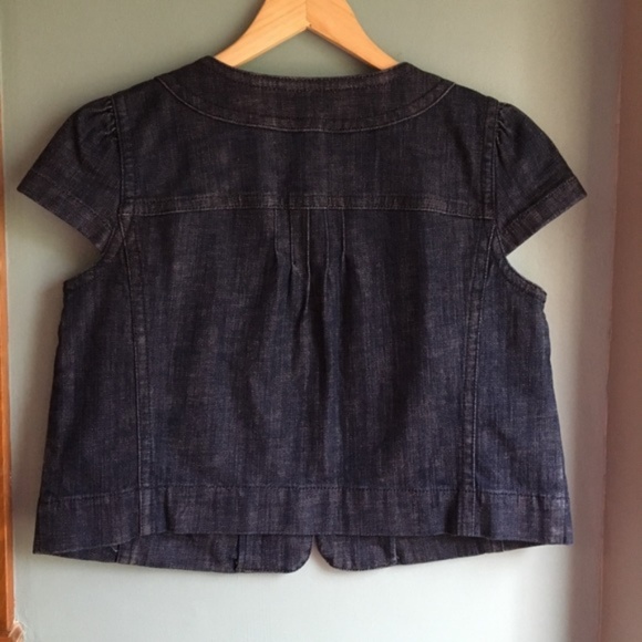 CLOSING SALE LOFT Denim Button Closure Bolero - Picture 3 of 8
